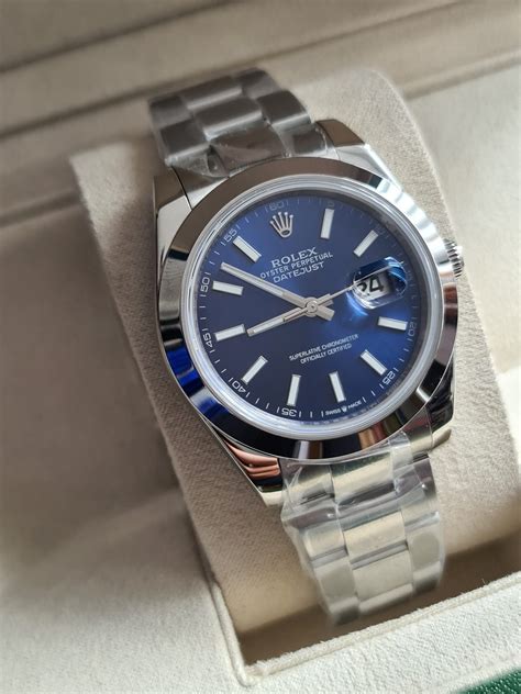 rolex blauwe wijzerplaat|Rolex Datejust 41.